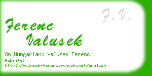 ferenc valusek business card